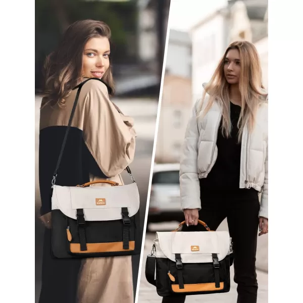 Messenger Bag for Men Women Briefcases Lightweight Mens Laptop 156 inch Water Resistant Crossbody College Satchel Bags Computer Work Office with Shoulder Strap Mens Gift Ideas BlackWhite