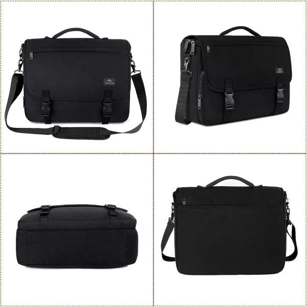 Messenger Bag for Men Women Briefcases Lightweight Mens Laptop 156 inch Water Resistant Crossbody College Satchel Bags Computer Work Office with Shoulder Strap Mens Gift Ideas BlackBlack156inch