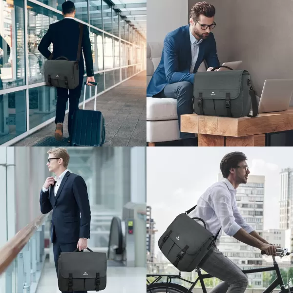 Messenger Bag for Men Women Briefcases Lightweight Mens Laptop 156 inch Water Resistant Crossbody College Satchel Bags Computer Work Office with Shoulder Strap Mens Gift Ideas BlackDark Grey