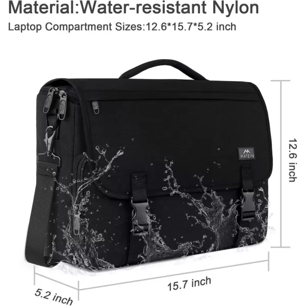 Messenger Bag for Men Women Briefcases Lightweight Mens Laptop 156 inch Water Resistant Crossbody College Satchel Bags Computer Work Office with Shoulder Strap Mens Gift Ideas BlackBlack156inch