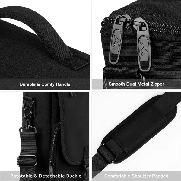 Messenger Bag for Men Women Briefcases Lightweight Mens Laptop 156 inch Water Resistant Crossbody College Satchel Bags Computer Work Office with Shoulder Strap Mens Gift Ideas BlackBlack173inch