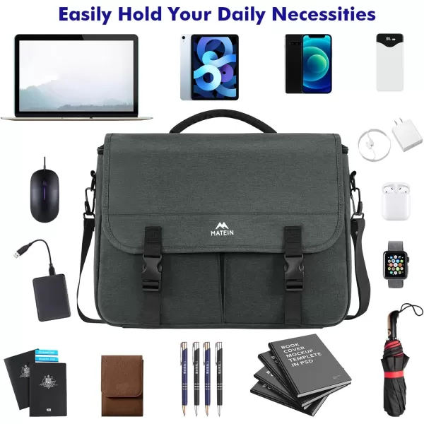 Messenger Bag for Men Women Briefcases Lightweight Mens Laptop 156 inch Water Resistant Crossbody College Satchel Bags Computer Work Office with Shoulder Strap Mens Gift Ideas BlackDark Grey