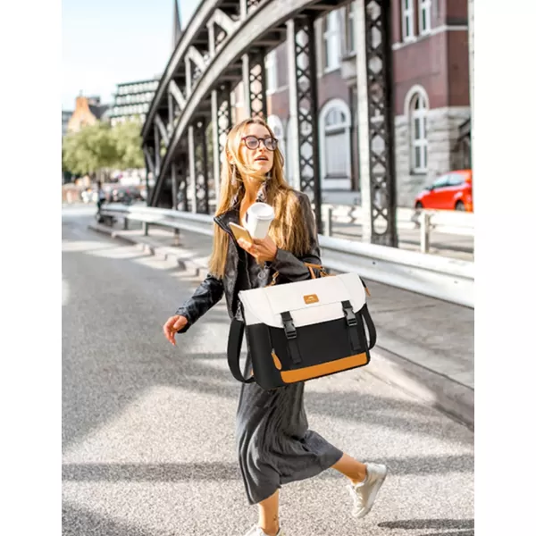 Messenger Bag for Men Women Briefcases Lightweight Mens Laptop 156 inch Water Resistant Crossbody College Satchel Bags Computer Work Office with Shoulder Strap Mens Gift Ideas BlackWhite