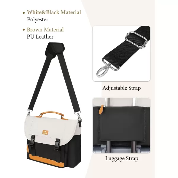 Messenger Bag for Men Women Briefcases Lightweight Mens Laptop 156 inch Water Resistant Crossbody College Satchel Bags Computer Work Office with Shoulder Strap Mens Gift Ideas BlackWhite