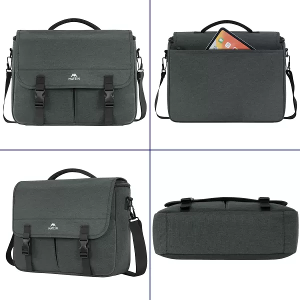 Messenger Bag for Men Women Briefcases Lightweight Mens Laptop 156 inch Water Resistant Crossbody College Satchel Bags Computer Work Office with Shoulder Strap Mens Gift Ideas BlackDark Grey