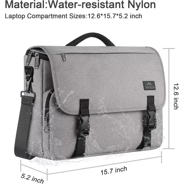 Messenger Bag for Men Women Briefcases Lightweight Mens Laptop 156 inch Water Resistant Crossbody College Satchel Bags Computer Work Office with Shoulder Strap Mens Gift Ideas BlackGrey