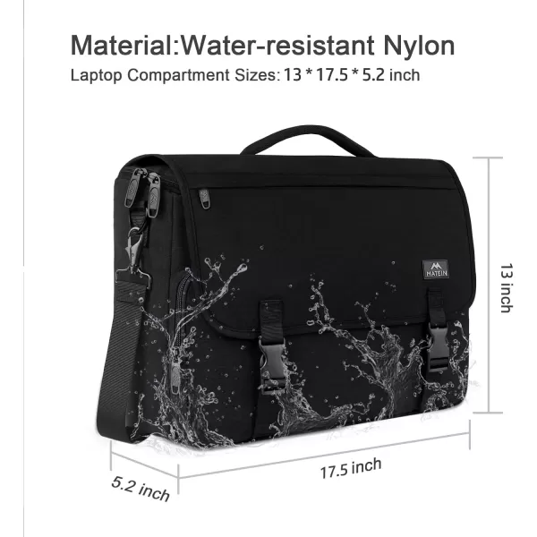 Messenger Bag for Men Women Briefcases Lightweight Mens Laptop 156 inch Water Resistant Crossbody College Satchel Bags Computer Work Office with Shoulder Strap Mens Gift Ideas BlackBlack173inch