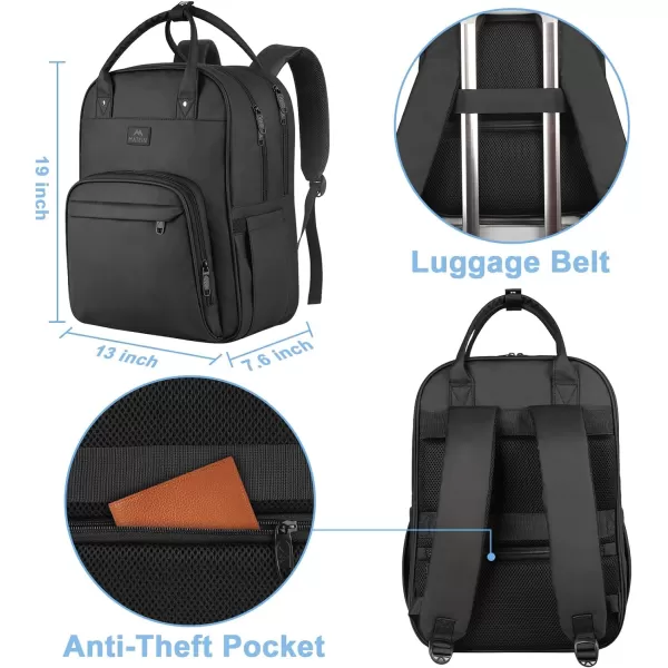 Nurse Backpack for Women Water Resistant School Laptop Bookbag with Removable Organizer for Nursing Students Durable Medical Clinical College Computer Bag for Travel Work Home Visits Black17 Inch