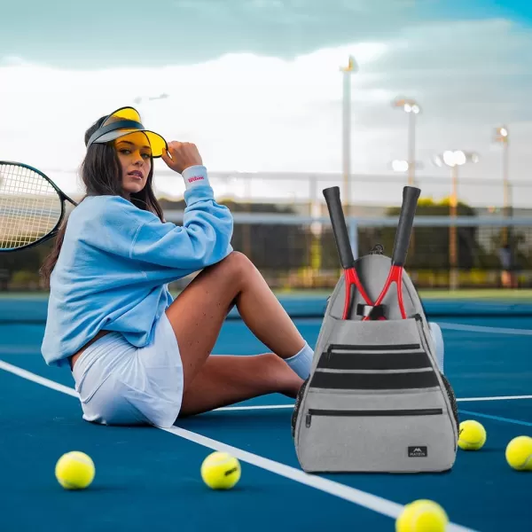 Tennis Bags for Men amp Women Large Waterproof Durable Tennis Backpack with Ventilated Shoe Compartment Hold Tennis Racket Pickleball Paddles Badminton Rackets and Balls Accessories Tennis Gift BagsGrey