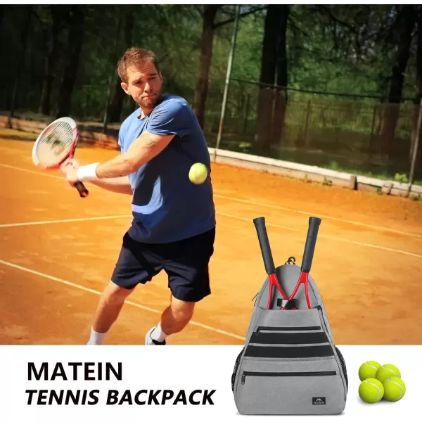 Tennis Bags for Men amp Women Large Waterproof Durable Tennis Backpack with Ventilated Shoe Compartment Hold Tennis Racket Pickleball Paddles Badminton Rackets and Balls Accessories Tennis Gift BagsGrey