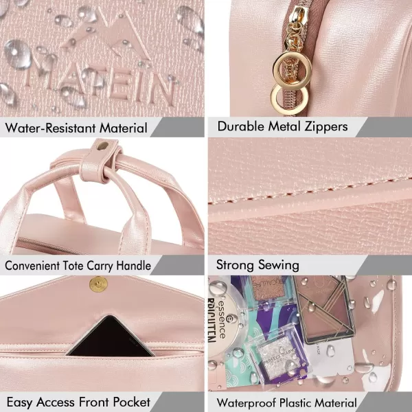 Toiletry Bag for Women Hanging Travel Makeup Bag Large Waterproof Cosmetic Toiletries Bags Travel Organizer Full Sized Container with Elastic Band Holders for CosmeticsBrushesBathroomShowerBlackAustere Pink
