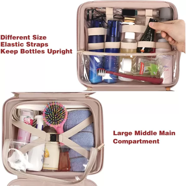 Toiletry Bag for Women Hanging Travel Makeup Bag Large Waterproof Cosmetic Toiletries Bags Travel Organizer Full Sized Container with Elastic Band Holders for CosmeticsBrushesBathroomShowerBlackMint Green