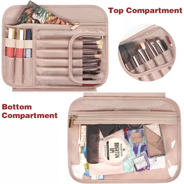 Toiletry Bag for Women Hanging Travel Makeup Bag Large Waterproof Cosmetic Toiletries Bags Travel Organizer Full Sized Container with Elastic Band Holders for CosmeticsBrushesBathroomShowerBlackMint Green
