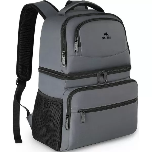 Cooler Backpack 26 Cans Insulated Lunch Backpack for Man Women Leakproof Double Layer Lunch Cooler Bag Lightweight Soft Lunch Backpack with Cooler Compartment Beer Gifts for Beach Camping HikingGrey26 Cans