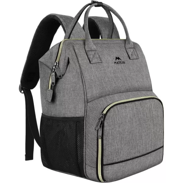 Lunch Backpack Insulated Cooler Backpack Lunch Box Laptop Backpack with USB Port for Women Men Water Resistant Leak Proof Lunch Bag Nurses Gifts for Women Work Travel Picnic Fits 156 Inch Laptop17inch Austere Grey