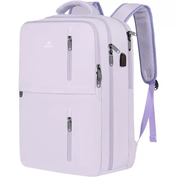 MATEIN Carry on Backpack 40L Flight Approved Large Travel Laptop Backpack with USB Charge Port 17 Inch Water Resistant Luggage Computer Daypack College Weekender Overnight Bag for Men amp Women Black17inch Light Purple