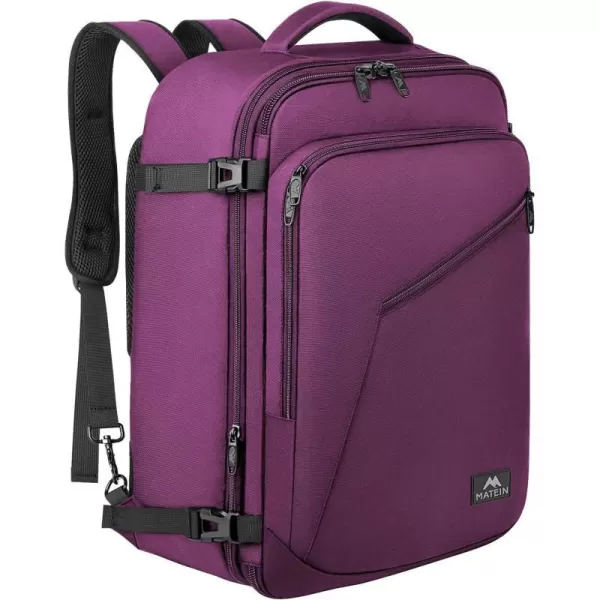 MATEIN Carry on Backpack Extra Large Travel Backpack Expandable Airplane Approved Weekender Bag for Men and Women Water Resistant Lightweight Daypack for Flight 40L BlackMedium Purple