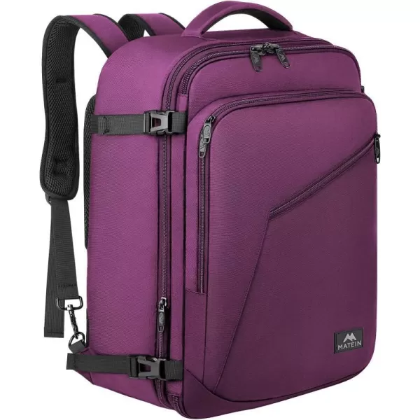 MATEIN Carry on Backpack Extra Large Travel Backpack Expandable Airplane Approved Weekender Bag for Men and Women Water Resistant Lightweight Daypack for Flight 40L BlackXLarge Purple