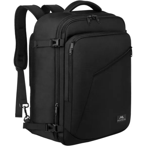 MATEIN Carry on Backpack Extra Large Travel Backpack Expandable Airplane Approved Weekender Bag for Men and Women Water Resistant Lightweight Daypack for Flight 40L BlackXLarge Black