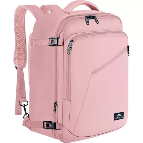 MATEIN Carry on Backpack Extra Large Travel Backpack Expandable Airplane Approved Weekender Bag for Men and Women Water Resistant Lightweight Daypack for Flight 40L BlackXLarge Pink