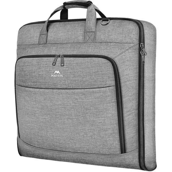 MATEIN Garment Bag for Travel Large Carry on Garment Bags with Strap for Business Waterproof Hanging Suit Luggage Bag for Men Women Wrinkle Free Suitcase Cover for Shirts Dresses Coats BlackGrey