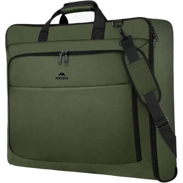 MATEIN Garment Bag for Travel Large Carry on Garment Bags with Strap for Business Waterproof Hanging Suit Luggage Bag for Men Women Wrinkle Free Suitcase Cover for Shirts Dresses Coats BlackGreen