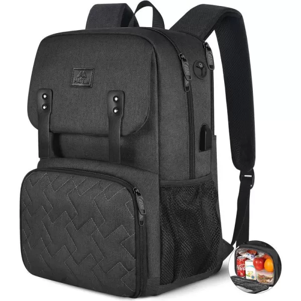 MATEIN Lunch Bags for Women Cooler Lunchbox Insulated Work Backpack with USB Charging Port Water Resistant Travel Computer Bag College Daypack Fits 156 Inch Laptop Friendship Gift for Women GreyBlack