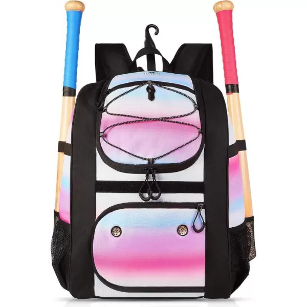 MATEIN Softball Bag Lightweight Baseball Bat Backpack with Shoe Compartment Baseball Bag with Fence Hook for TBall Bat amp Equipment Softball Gift Catchers Bags for Women Fit Batting Glove HelmetPink