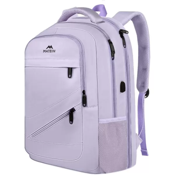 MATEIN Travel Laptop Backpack 17 inch Business Flight Approved Carry On Backpack TSA Large Travel Backpack for Women Men with USB Charger Port and Luggage Sleeve Durable College Rucksack Grey17 Inch Purple
