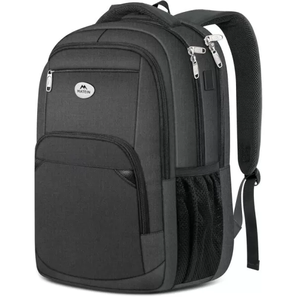 MATEIN Travel Laptop Backpack for Men Water Resistant AntiTheft Bag with USB Charging Port Fits 156 Inch Computer Sturdy Work Business Backpacks for Men Women Gifts Lightweight Casual Daypack17inchBlack