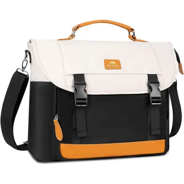 Messenger Bag for Men Women Briefcases Lightweight Mens Laptop 156 inch Water Resistant Crossbody College Satchel Bags Computer Work Office with Shoulder Strap Mens Gift Ideas BlackWhite