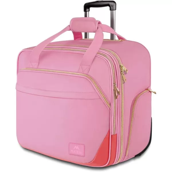Rolling Briefcase for Women Large Rolling Laptop Bag with Wheels Fits 173 Inch Notebook Gifts for Office Women Water Resistance Teacher Work Computer Travel Carry on Weekender Bags on Wheel PinkPink