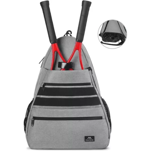 Tennis Bags for Men amp Women Large Waterproof Durable Tennis Backpack with Ventilated Shoe Compartment Hold Tennis Racket Pickleball Paddles Badminton Rackets and Balls Accessories Tennis Gift BagsGrey