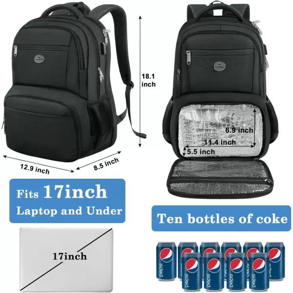 17 Inch Laptop Backpack TSA Large Travel Backpack with Lunch Box AntiTheft Work Business Carry On Backpack with USB Charging Port Water Resistant Durable College Computer Backpack for Men Women17 Inch