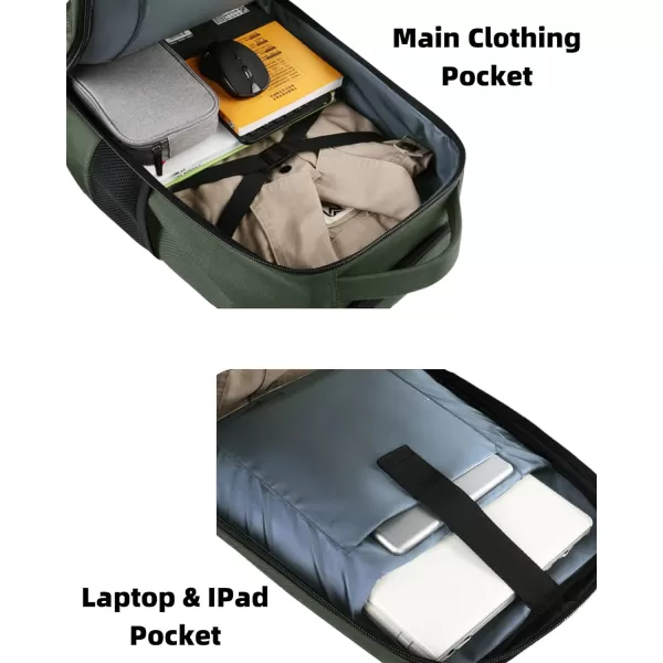 MATEIN Rolling Backpack 17 inch Water Resistant Wheeled Laptop Backpack Carry on Luggage Business Bag Overnight College Computer Backpack Trolley Suitcase for Men Women Adults to Travel Black17inch Green