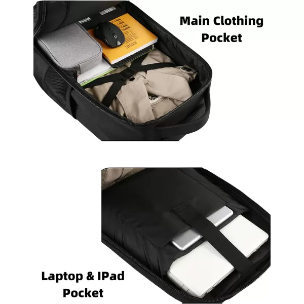 MATEIN Rolling Backpack 17 inch Water Resistant Wheeled Laptop Backpack Carry on Luggage Business Bag Overnight College Computer Backpack Trolley Suitcase for Men Women Adults to Travel Black18inch Black