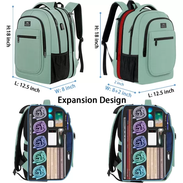 Travel Backpack for Men Expandable Laptop Backpack with USB Charging Port Large Anti Theft Business Computer Bag Water Resistant College School Bookbag Gift for Men Women Fit 156 Inch laptop Black156 inch Cyan