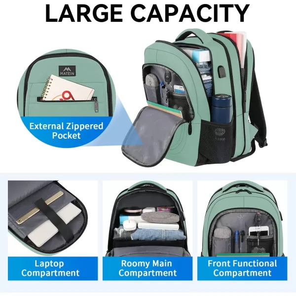 Travel Backpack for Men Expandable Laptop Backpack with USB Charging Port Large Anti Theft Business Computer Bag Water Resistant College School Bookbag Gift for Men Women Fit 156 Inch laptop Black156 inch Cyan