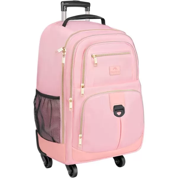 MATEIN Rolling Backpack with 4 Wheels 17 Inch Travel Laptop Backpack for Women Men Large Wheeled Backpacks Water Resistant Business Carry on Bag Airline Approved College Luggage Suitcase Bag BlackPink 18 inch