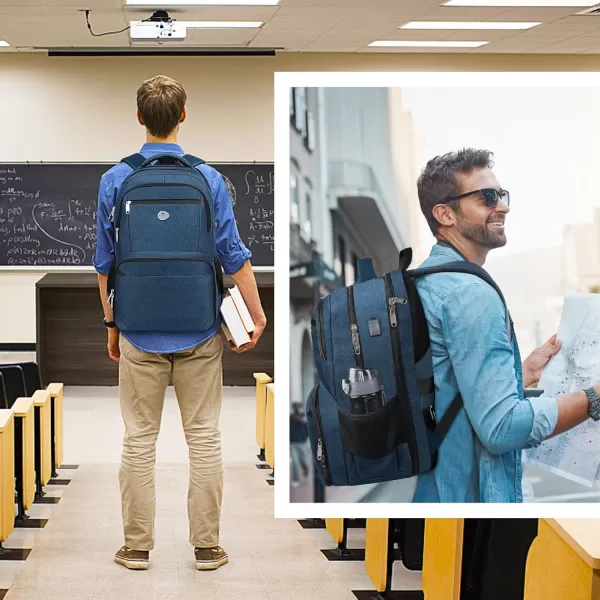 MATEIN 17 Inch Laptop Backpack TSA Large Travel Backpack with Lunch Box AntiTheft Work Business Carry On with USB Port Water Resistant Sturdy College Computer Backpack for Men WomenBlue