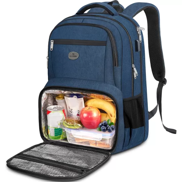 MATEIN 17 Inch Laptop Backpack TSA Large Travel Backpack with Lunch Box AntiTheft Work Business Carry On with USB Port Water Resistant Sturdy College Computer Backpack for Men WomenBlue