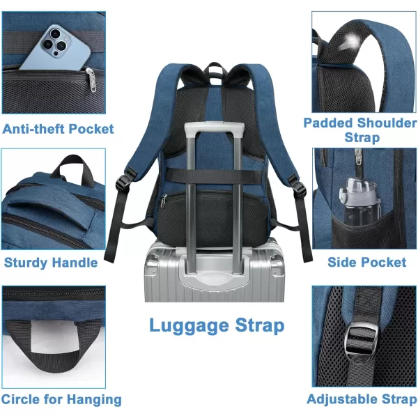 MATEIN 17 Inch Laptop Backpack TSA Large Travel Backpack with Lunch Box AntiTheft Work Business Carry On with USB Port Water Resistant Sturdy College Computer Backpack for Men WomenBlue