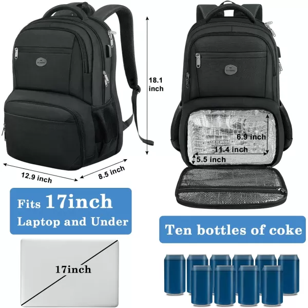 MATEIN 17 Inch Laptop Backpack TSA Large Travel Backpack with Lunch Box AntiTheft Work Business Carry On with USB Port Water Resistant Sturdy College Computer Backpack for Men WomenCharcoal Grey