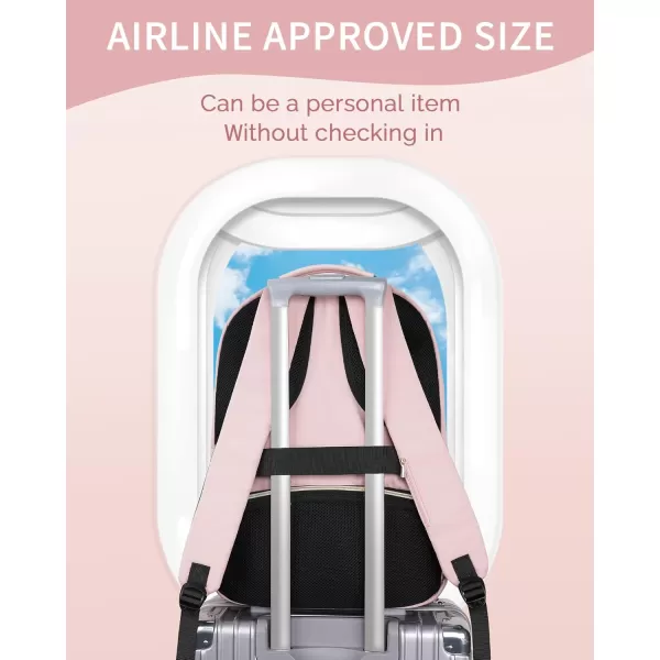 MATEIN 17 Inch Laptop Backpack for Women Pink Travel Backpack Personal Item Size TSA Approved with Luggage Strap and USB Charging Hole Water Resistant Extra Large Computer Bag for Nurse Work