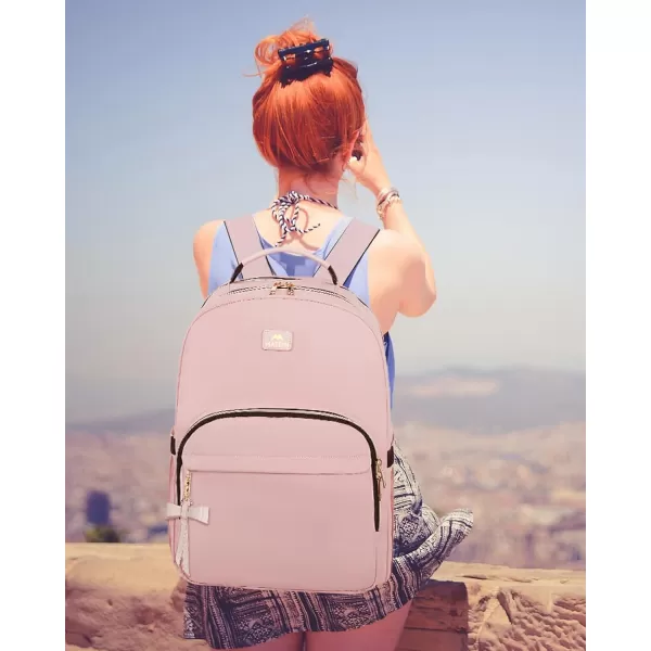 MATEIN 17 Inch Laptop Backpack for Women Pink Travel Backpack Personal Item Size TSA Approved with Luggage Strap and USB Charging Hole Water Resistant Extra Large Computer Bag for Nurse Work