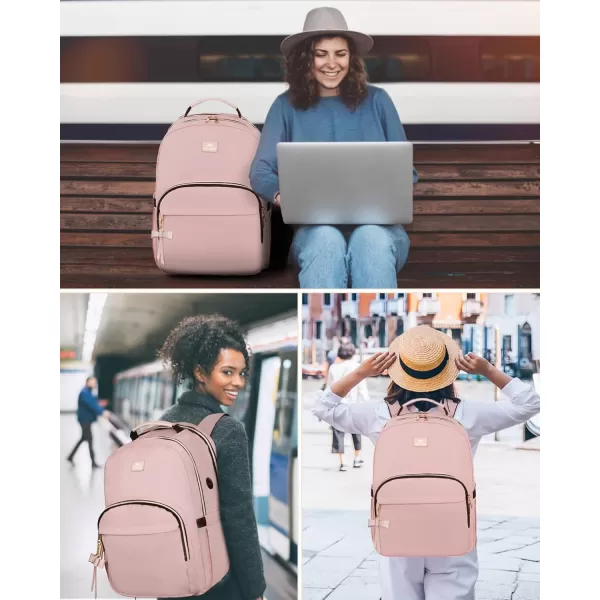 MATEIN 17 Inch Laptop Backpack for Women Pink Travel Backpack Personal Item Size TSA Approved with Luggage Strap and USB Charging Hole Water Resistant Extra Large Computer Bag for Nurse Work