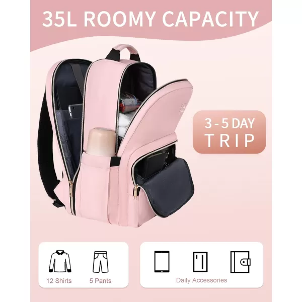 MATEIN 17 Inch Laptop Backpack for Women Pink Travel Backpack Personal Item Size TSA Approved with Luggage Strap and USB Charging Hole Water Resistant Extra Large Computer Bag for Nurse Work
