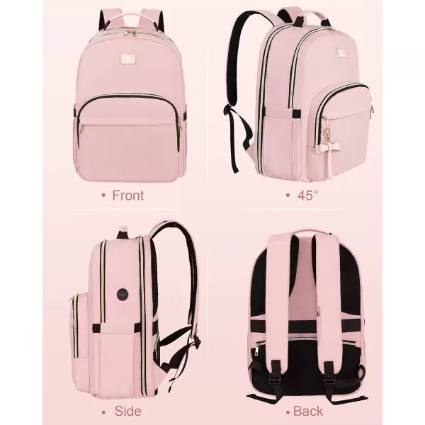 MATEIN 17 Inch Laptop Backpack for Women Pink Travel Backpack Personal Item Size TSA Approved with Luggage Strap and USB Charging Hole Water Resistant Extra Large Computer Bag for Nurse Work