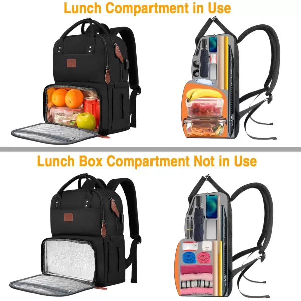 MATEIN 17 Inches Lunch Backpack Extra Large Lunch Box with Insulated Cooler Compartment Water Resistant Laptop Backpack with USB Charging Port for College Work Picnic BeachesBlack