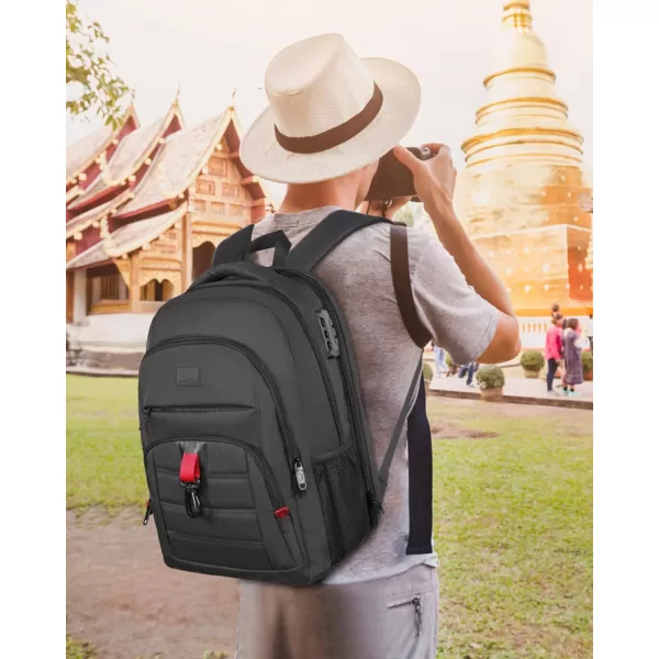 MATEIN Anti Theft Travel Backpack for Men 17 Inch Laptop Backpack with USB Charging Port ampamp Lock Large TSA Water Resistant Lockable Lightweight Daypack College Business Work Computer Bag Gifts Black